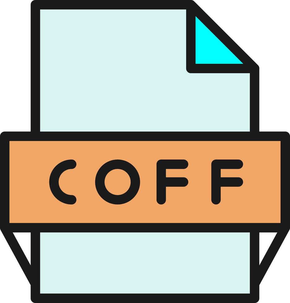 icono de formato de archivo coff vector