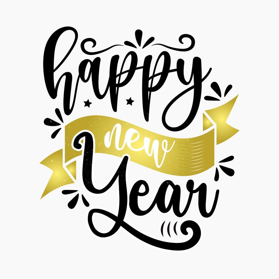 Happy new year lettering Design. Celebration typography poster, banner or greeting card for Merry Christmas and happy new year. Vector Illustration