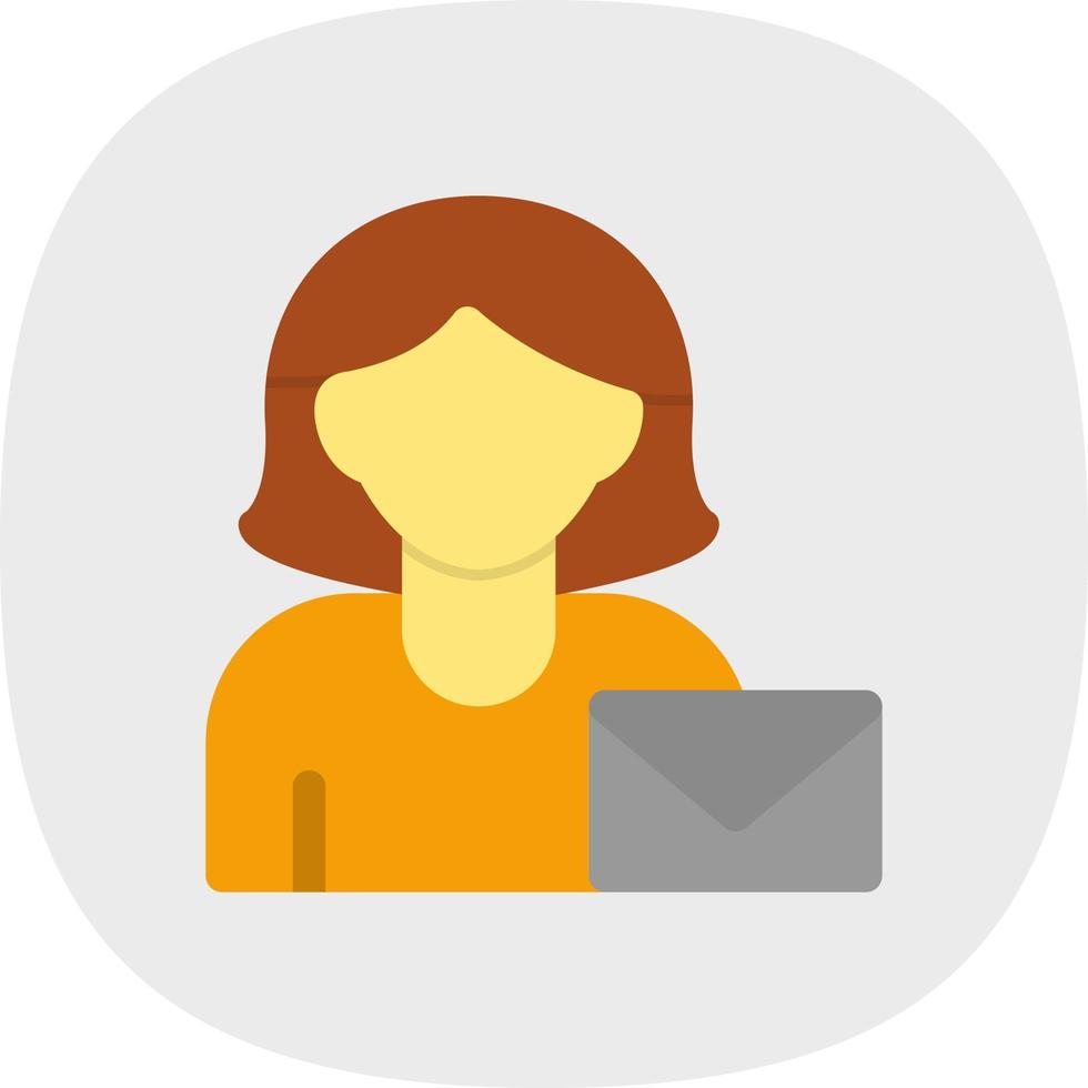 Woman with Envelope Vector Icon Design