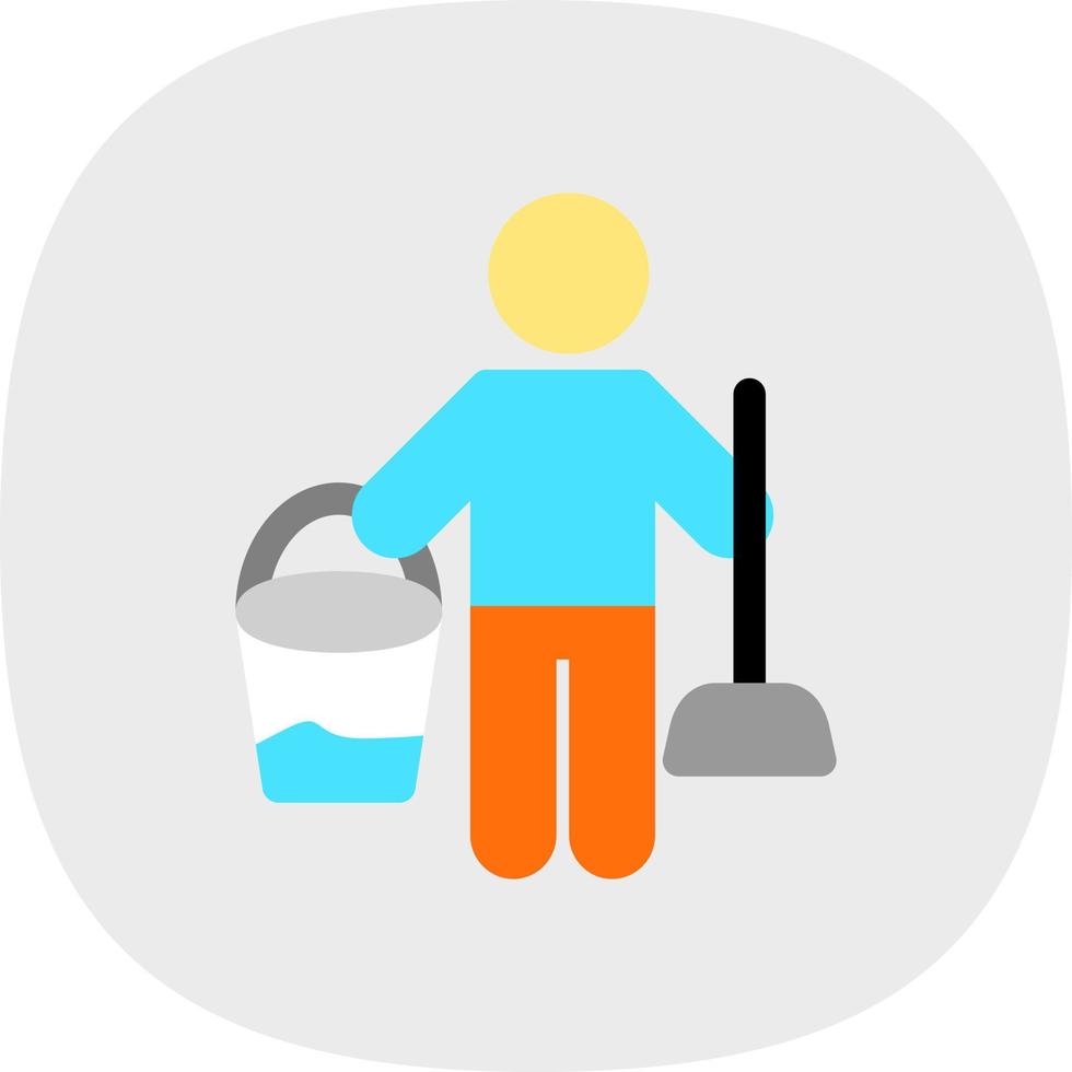 Cleaning Man Vector Icon Design
