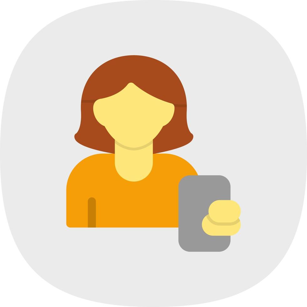 Woman Taking Selfie Vector Icon Design