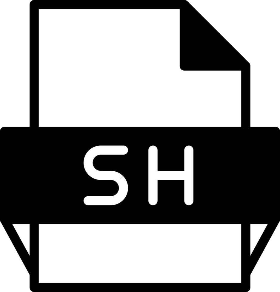 icono de formato de archivo sh vector