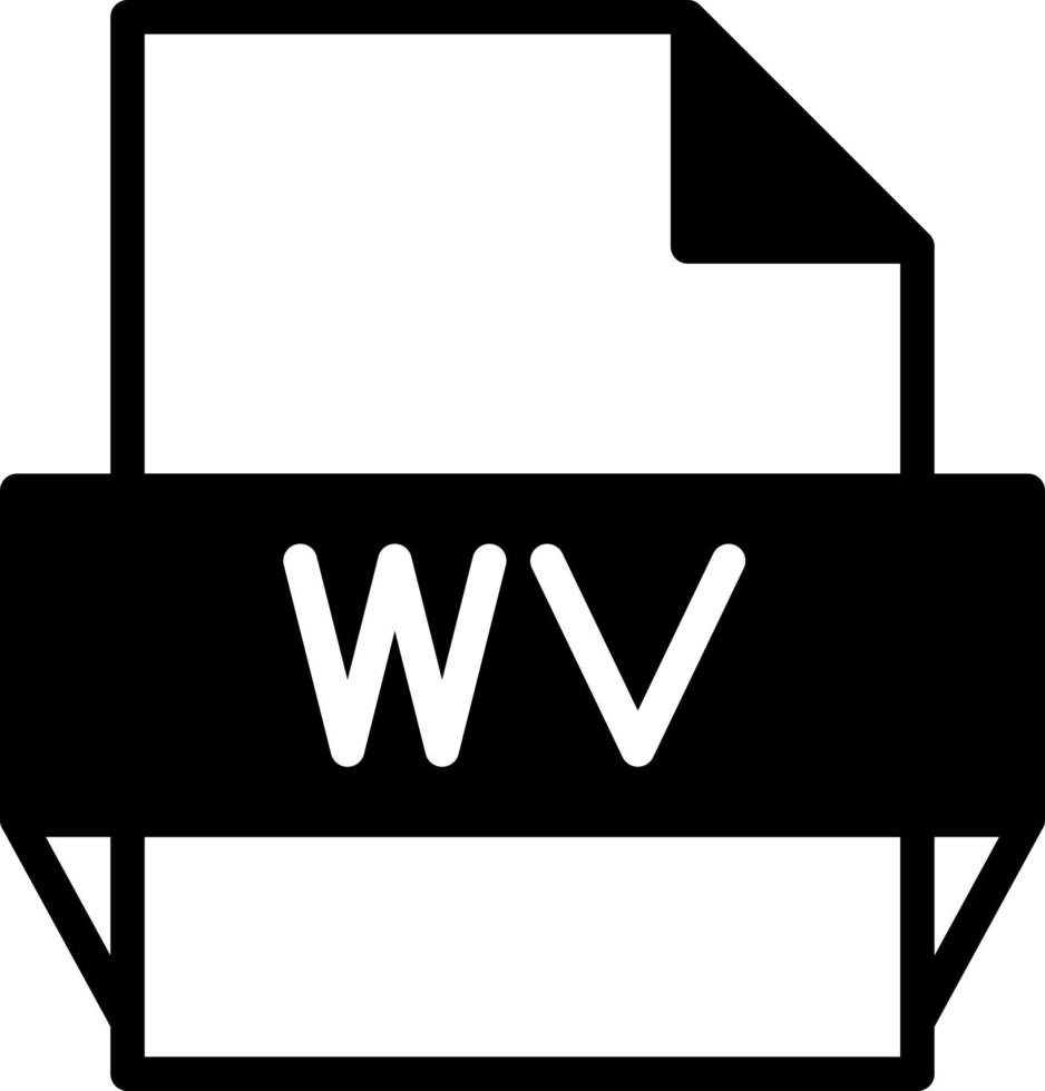 icono de formato de archivo wv vector