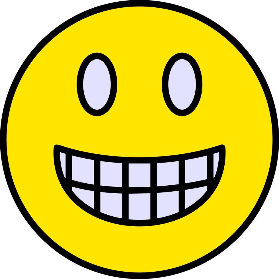 Grinning Face Vector Icon Design