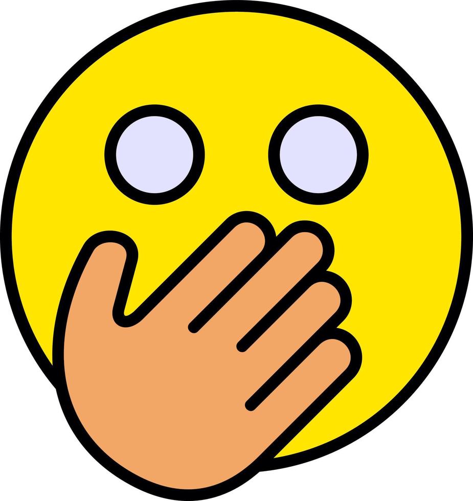 Face with Hand Over Mouth Vector Icon Design