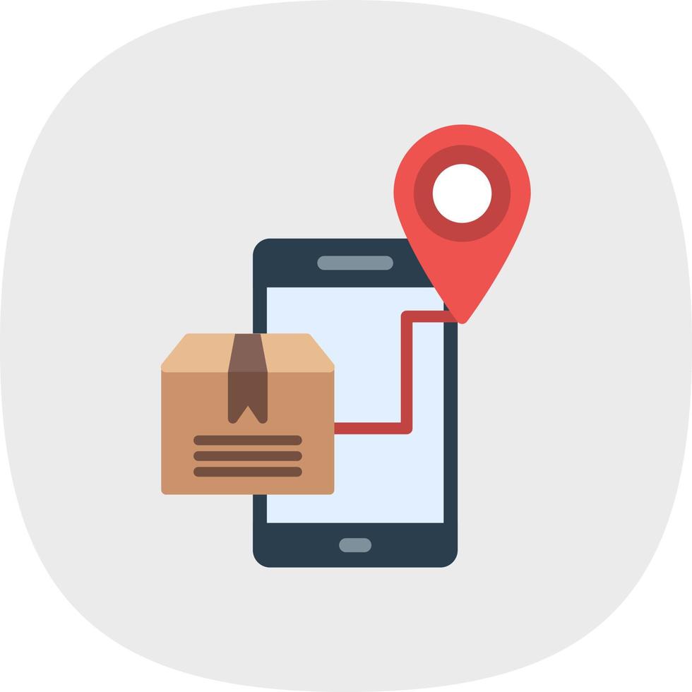 Mobile Shipment Tracking Vector Icon Design