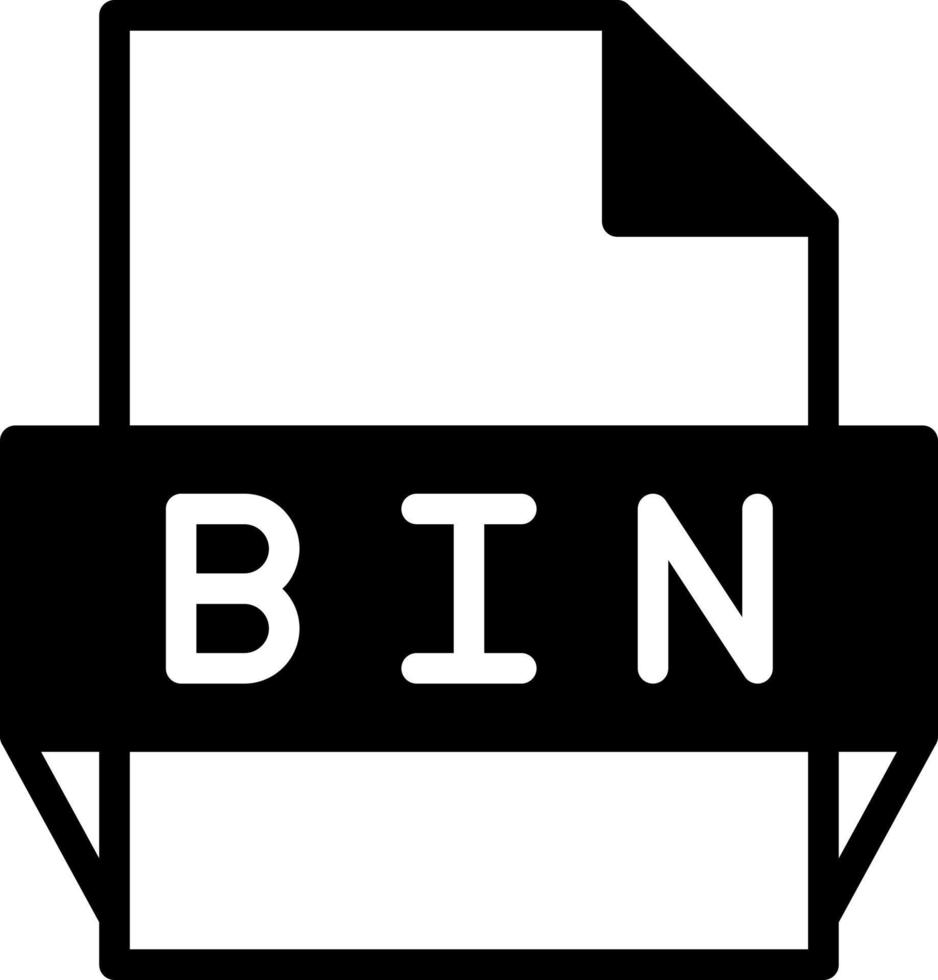 icono de formato de archivo bin vector