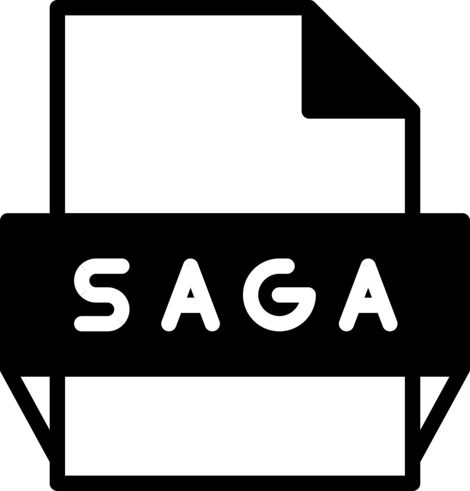 icono de formato de archivo saga vector