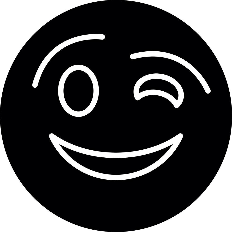 Winking Face Vector Icon Design
