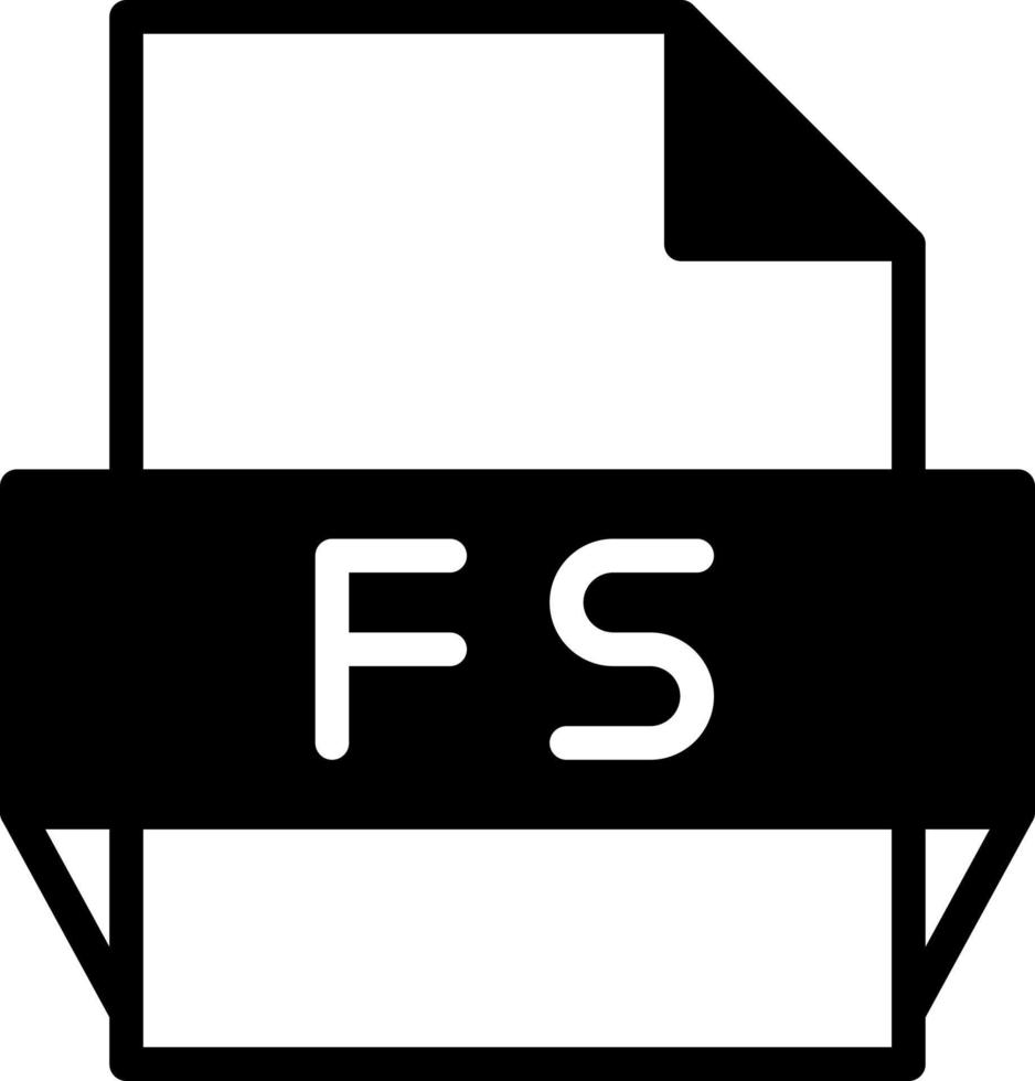 icono de formato de archivo fs vector