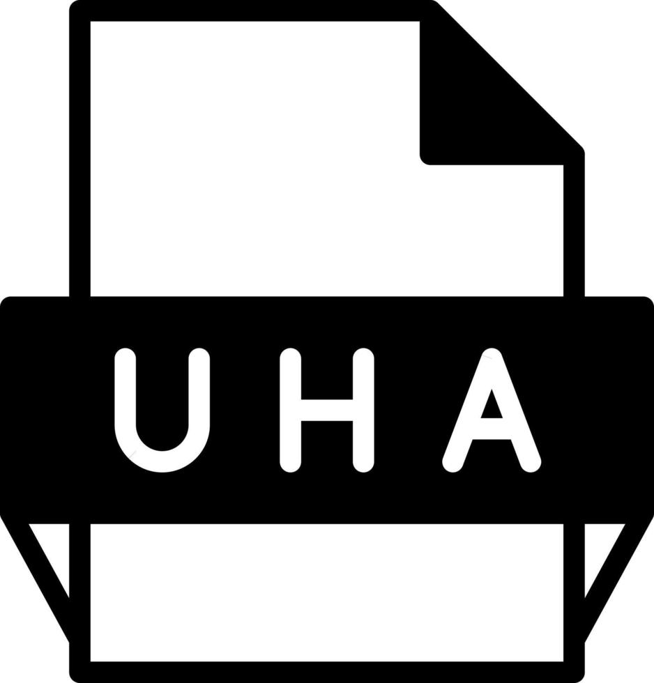uha icono de formato de archivo vector