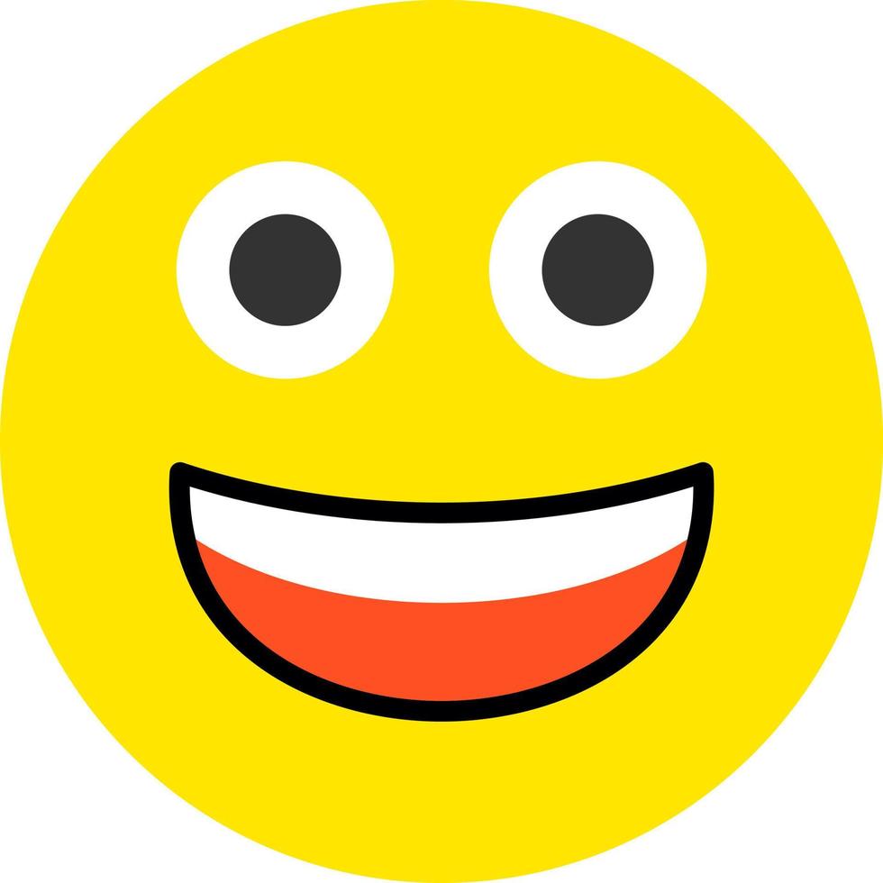 Grinning Face with Big Eyes Vector Icon Design