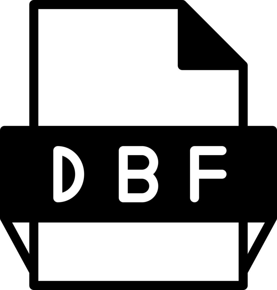 icono de formato de archivo dbf vector