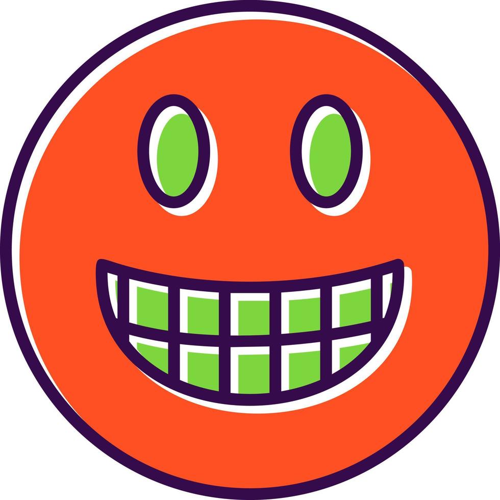 Grinning Face Vector Icon Design