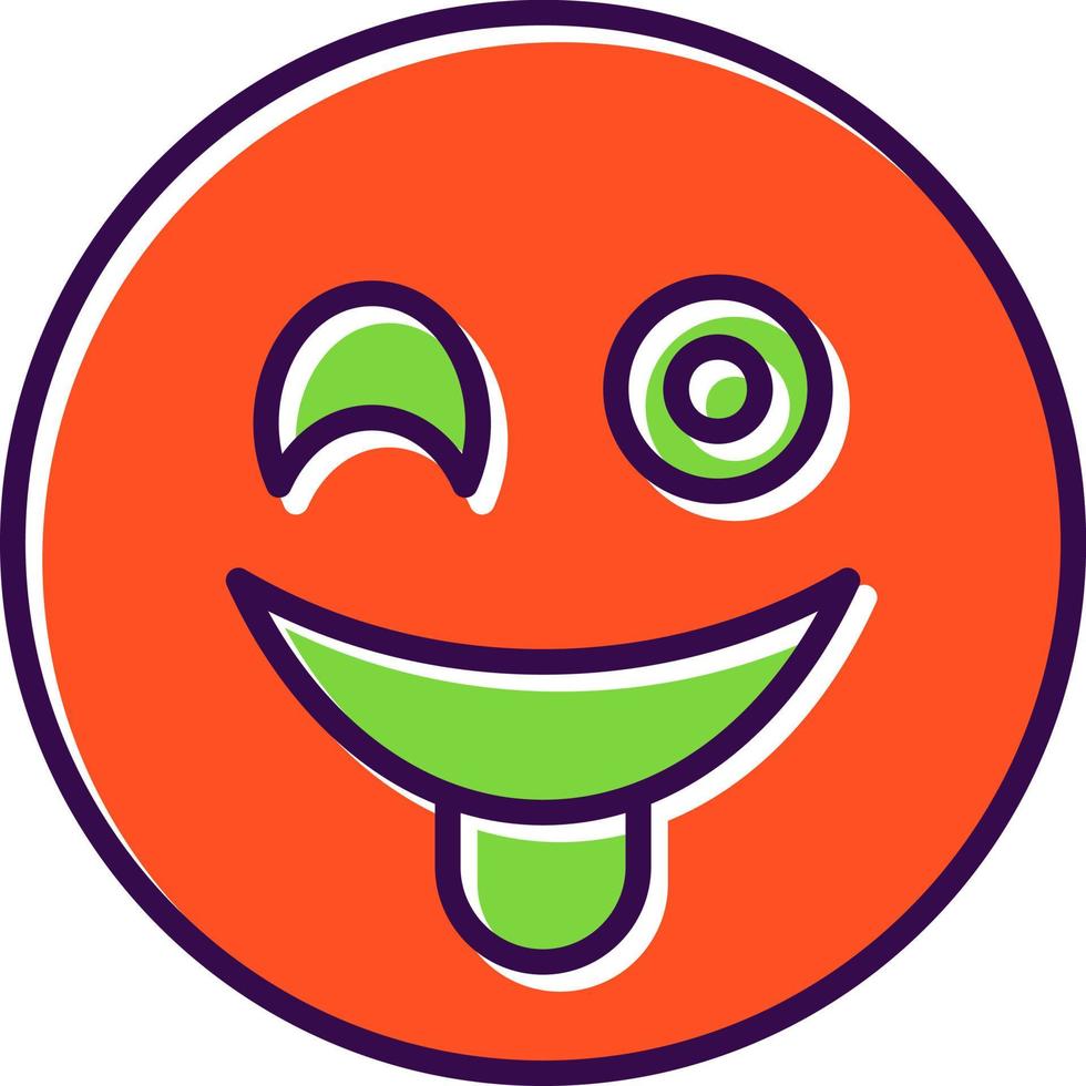Winking Face with Tongue Vector Icon Design