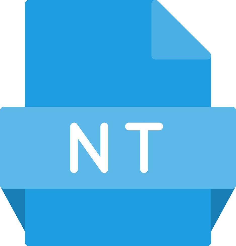 icono de formato de archivo nt vector