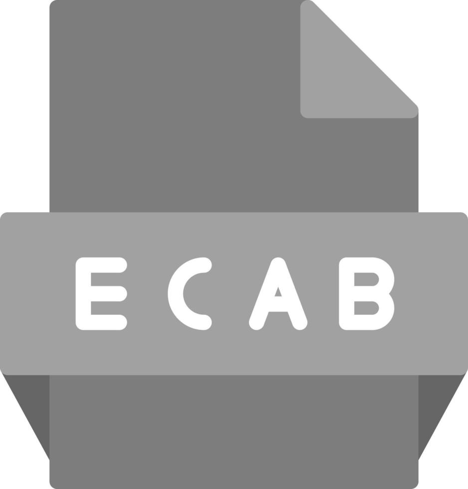 icono de formato de archivo ecab vector