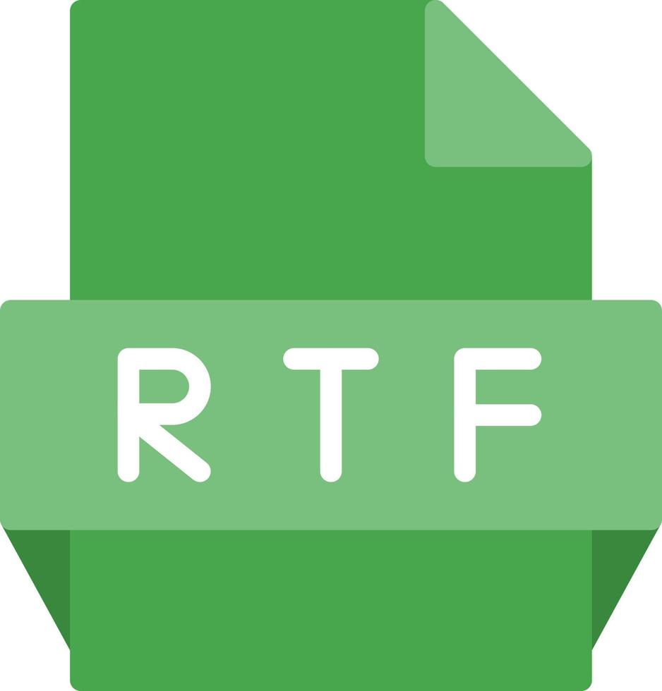 Rtf File Format Icon vector