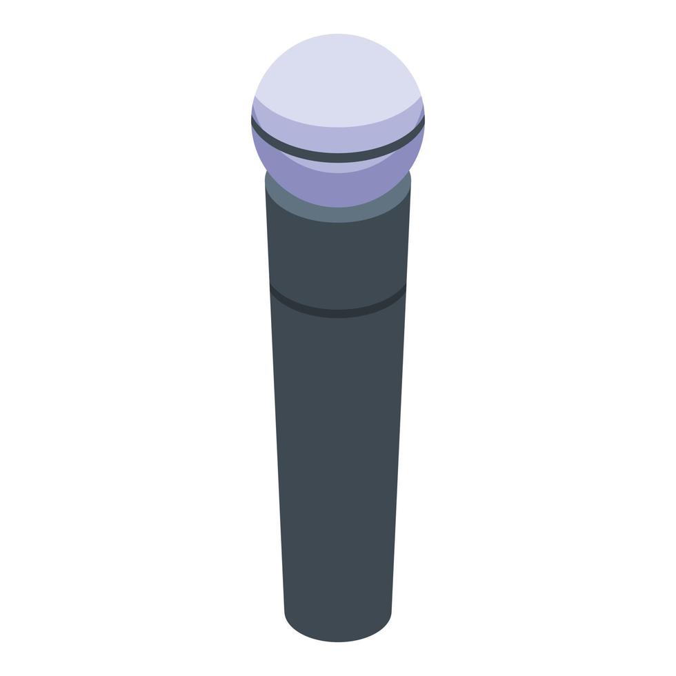 Office party microphone icon, isometric style vector