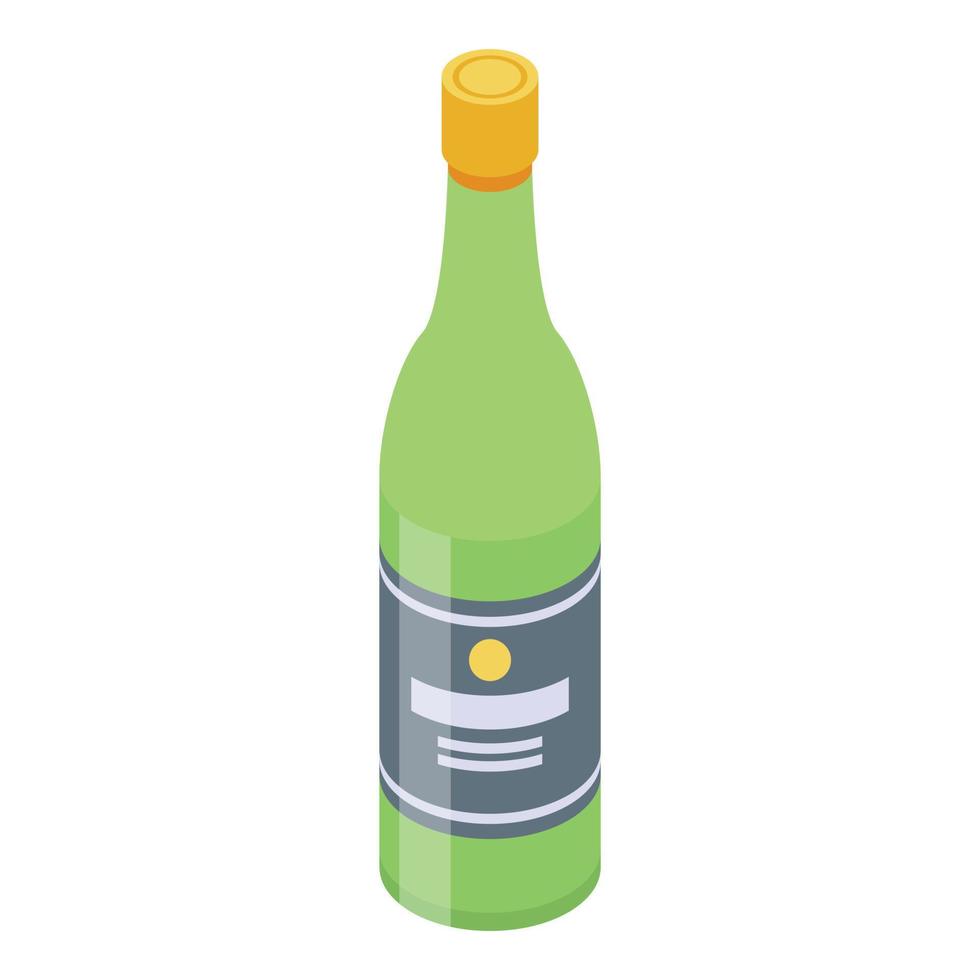 icono de champán de botella de fiesta de oficina, estilo isométrico vector