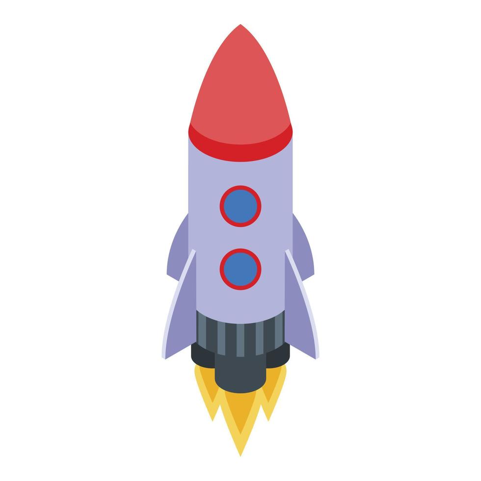 Startup product rocket icon, isometric style vector