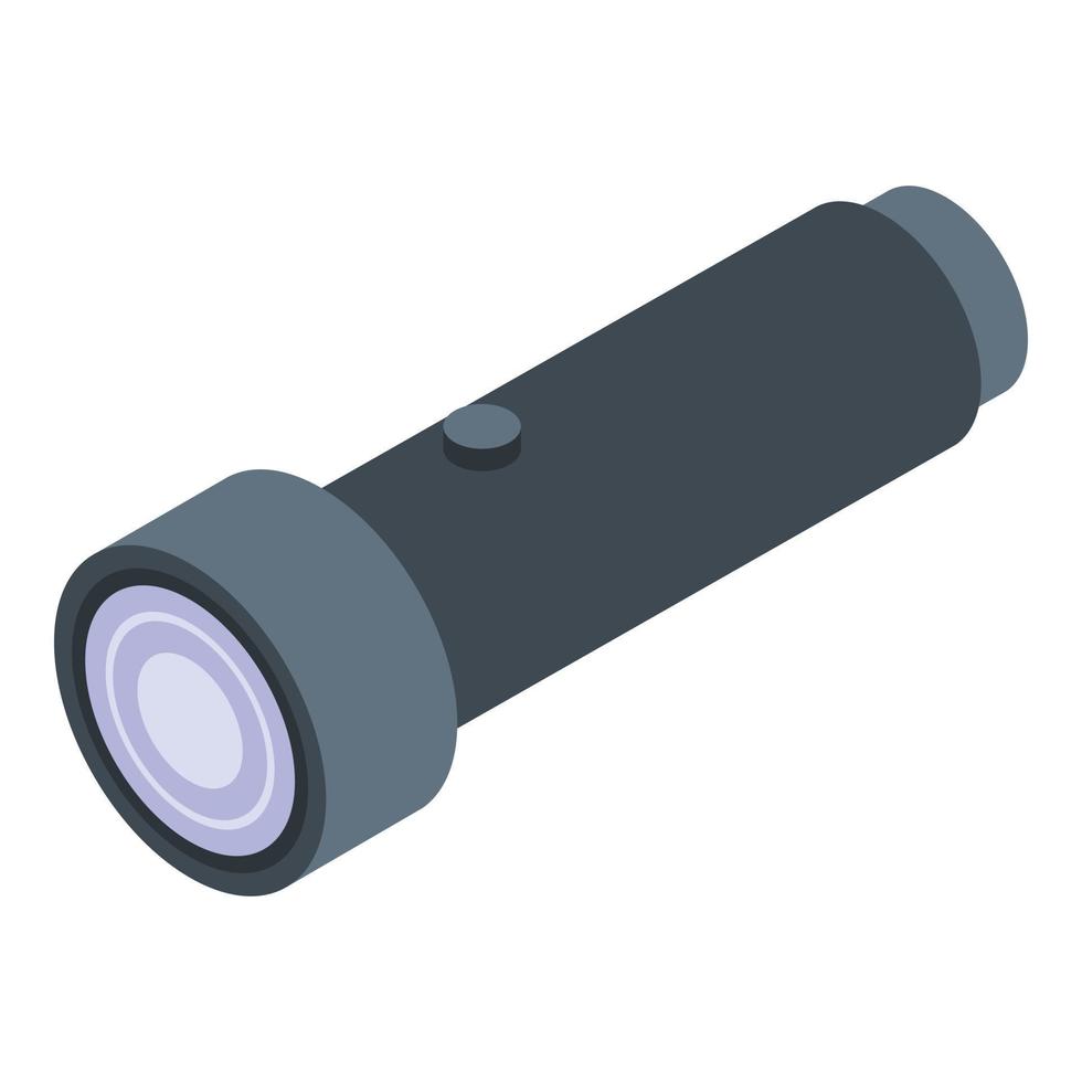 Flashlight icon, isometric style vector