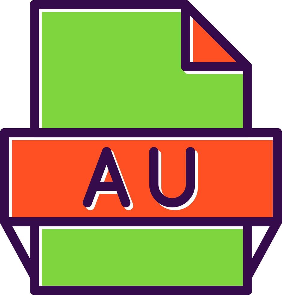 Au File Format Icon vector