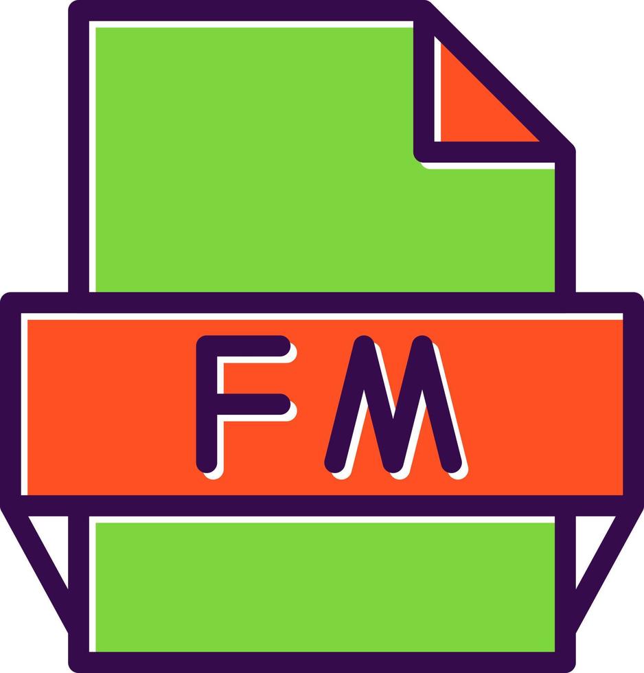 icono de formato de archivo fm vector