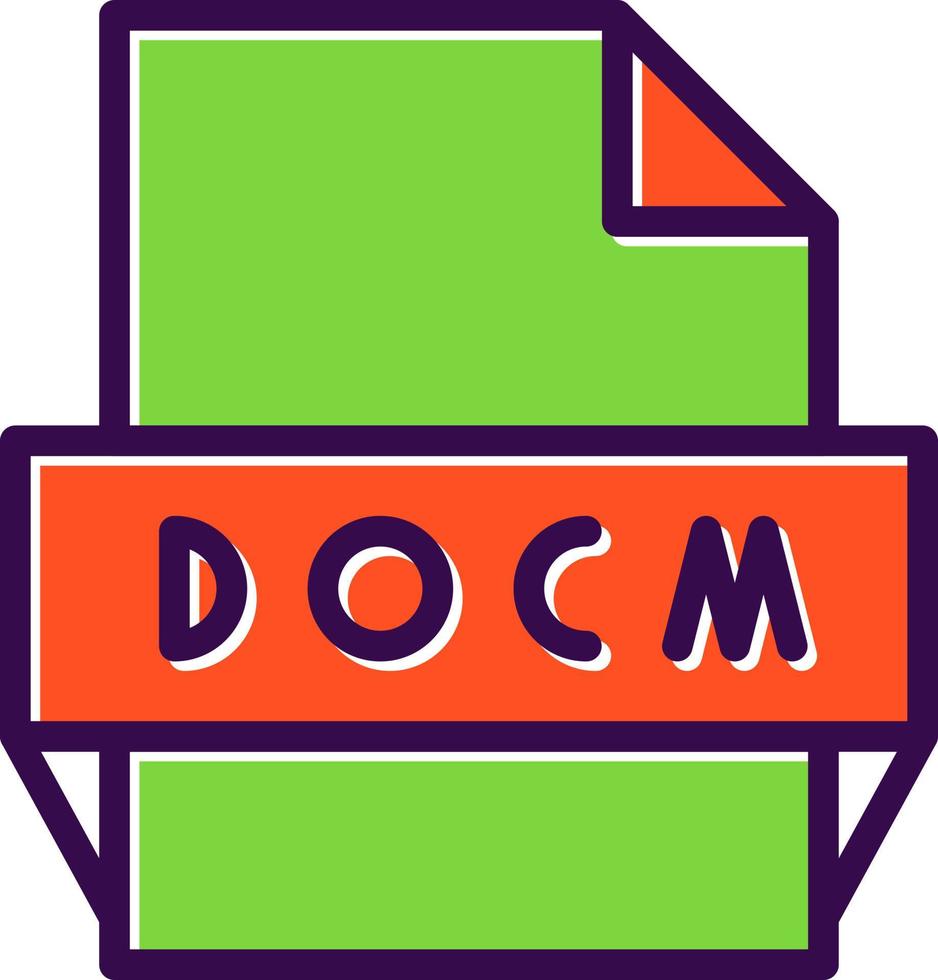 Docm File Format Icon vector