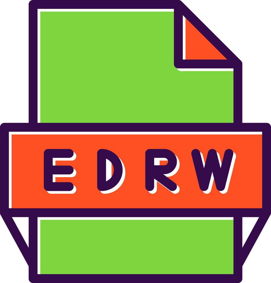 icono de formato de archivo edrw vector