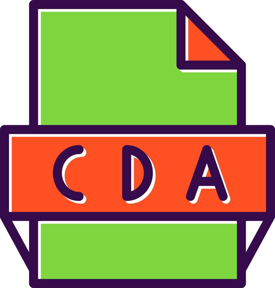 Cda File Format Icon vector