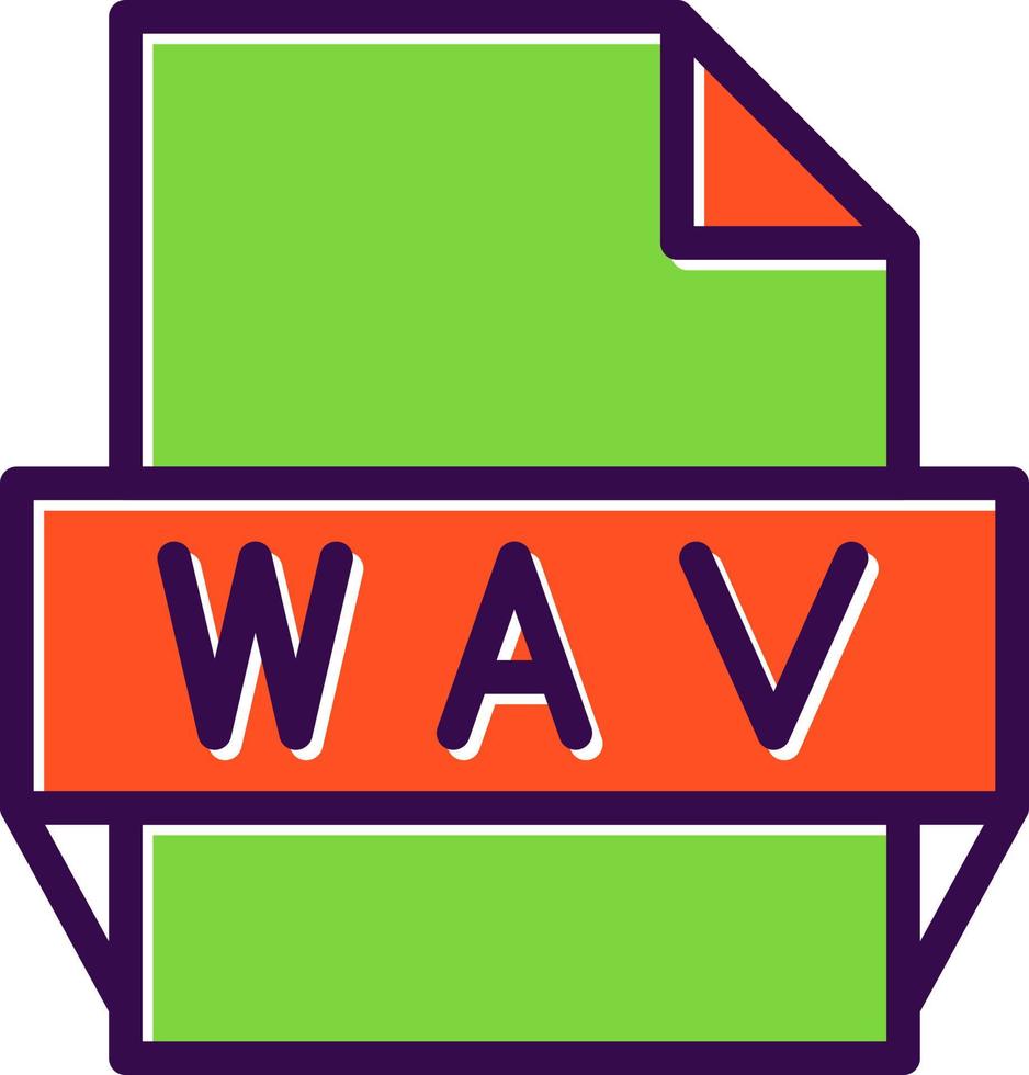 icono de formato de archivo wav vector