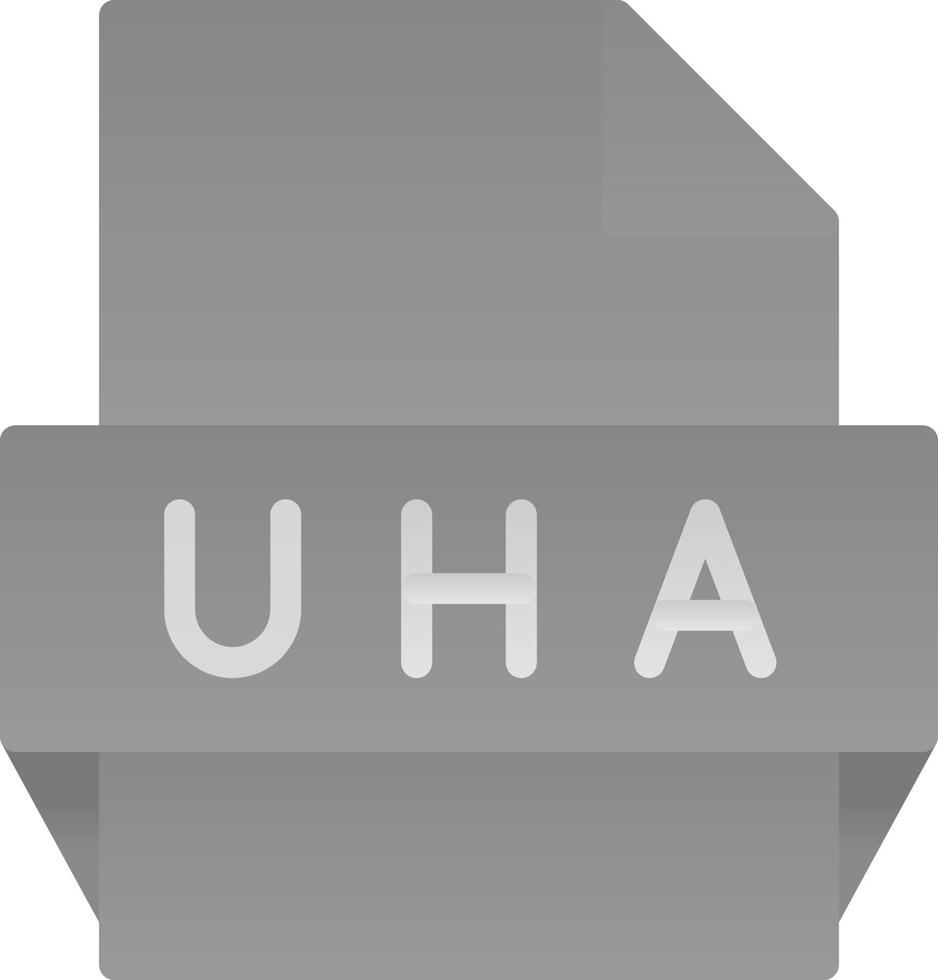 uha icono de formato de archivo vector