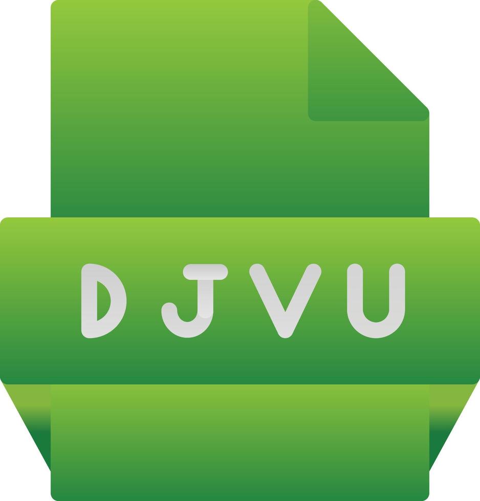 Djvu File Format Icon vector