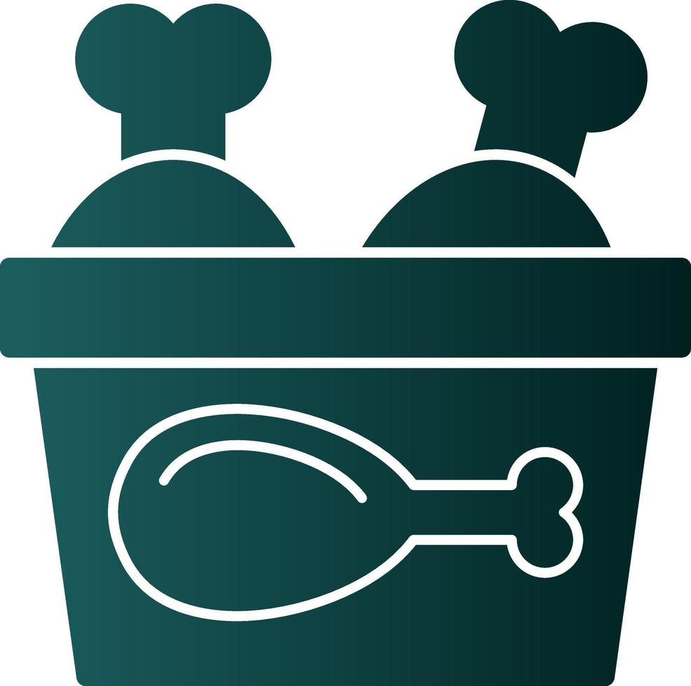 Chicken Bucket Vector Icon Design