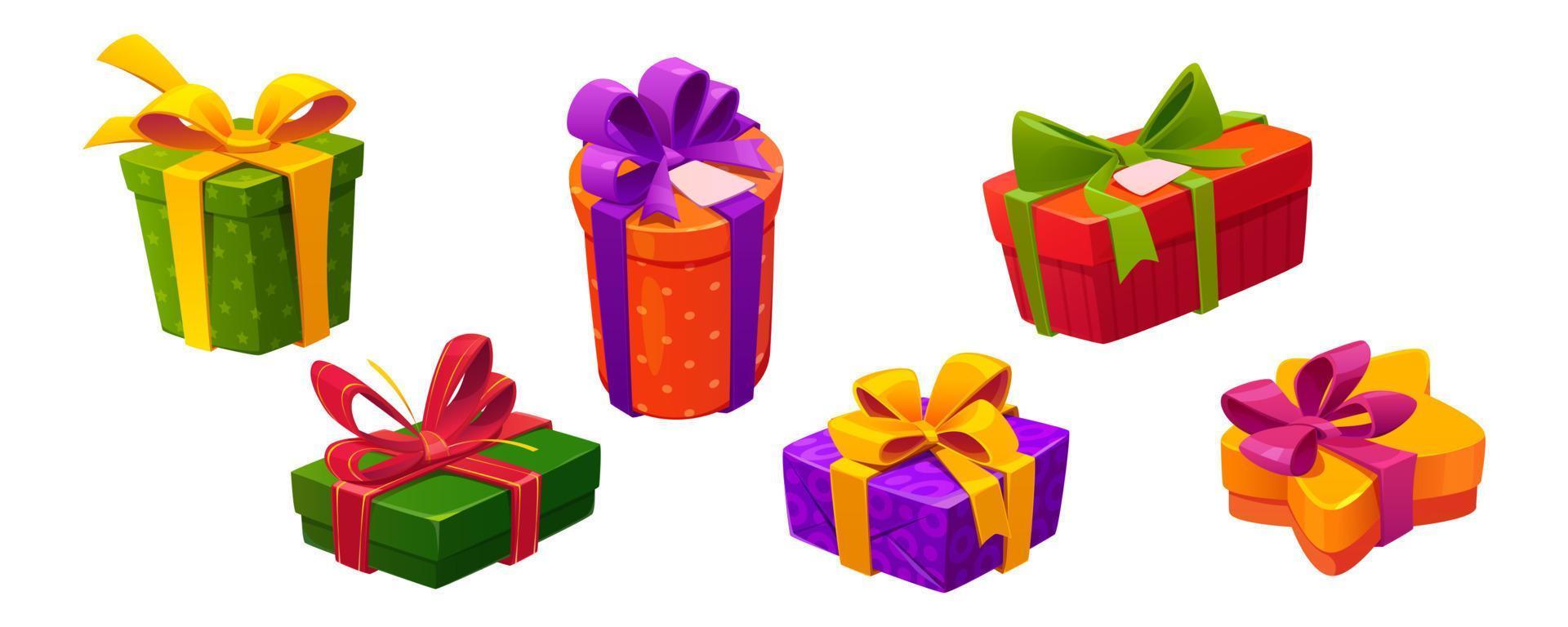 conjunto de cajas de regalo aisladas sobre fondo blanco vector