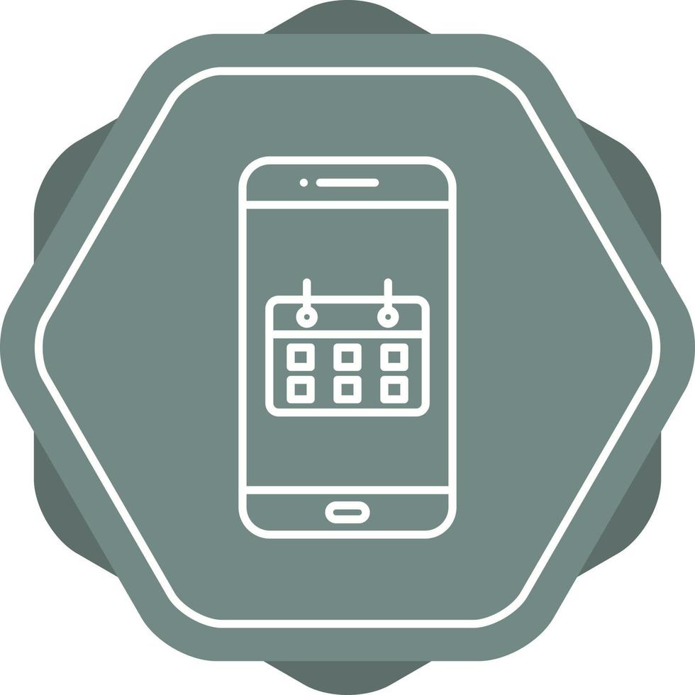 Unique Calendar App Vector Line Icon