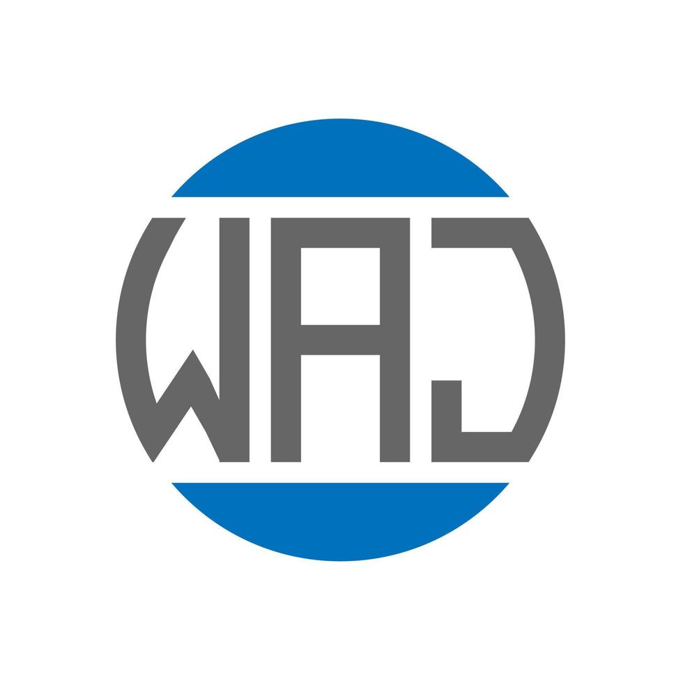 WAJ letter logo design on white background. WAJ creative initials circle logo concept. WAJ letter design. vector