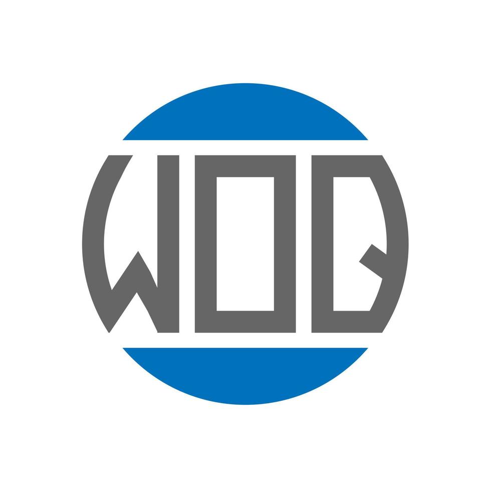diseño de logotipo de letra woq sobre fondo blanco. concepto de logotipo de círculo de iniciales creativas de woq. diseño de letras woq. vector