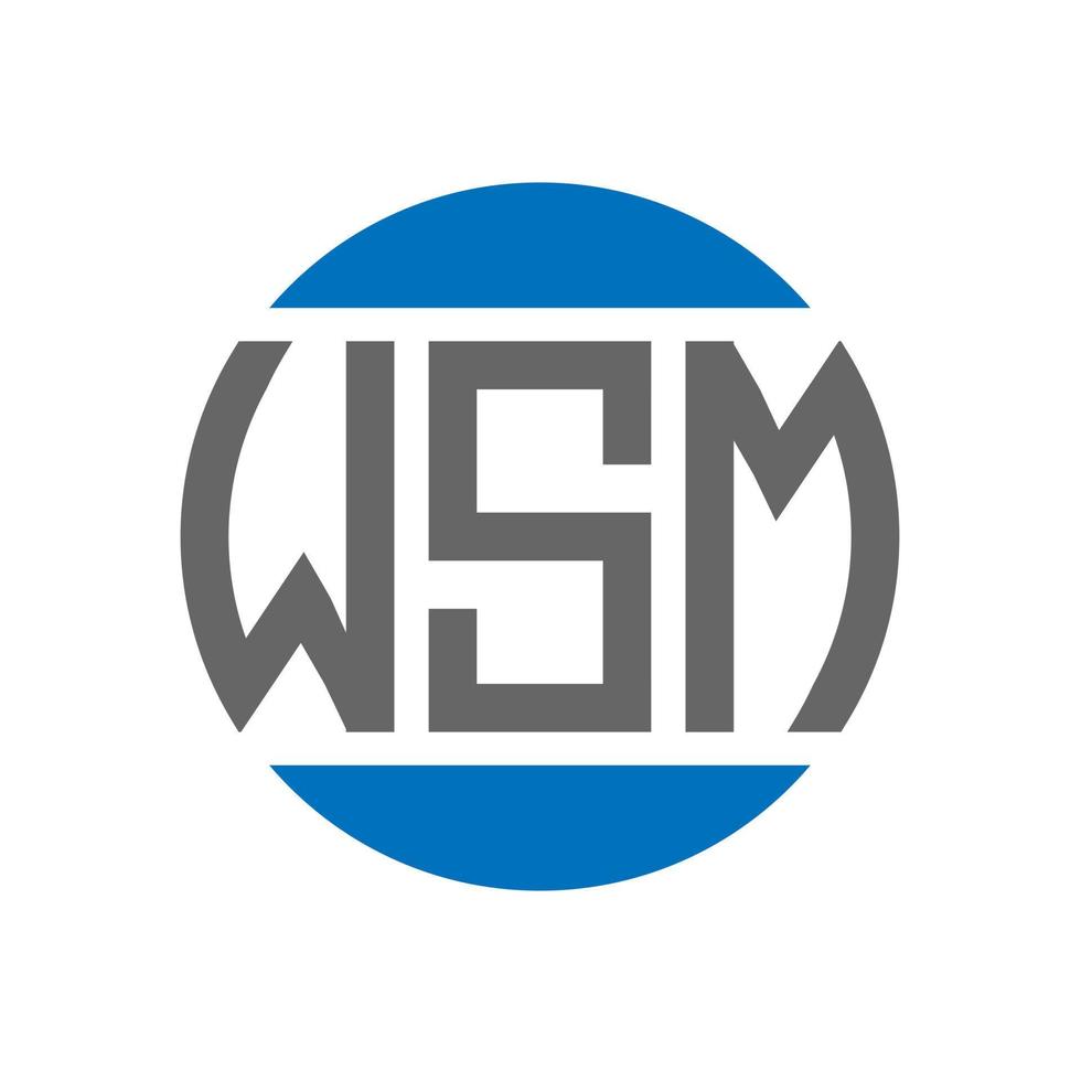 WSM letter logo design on white background. WSM creative initials