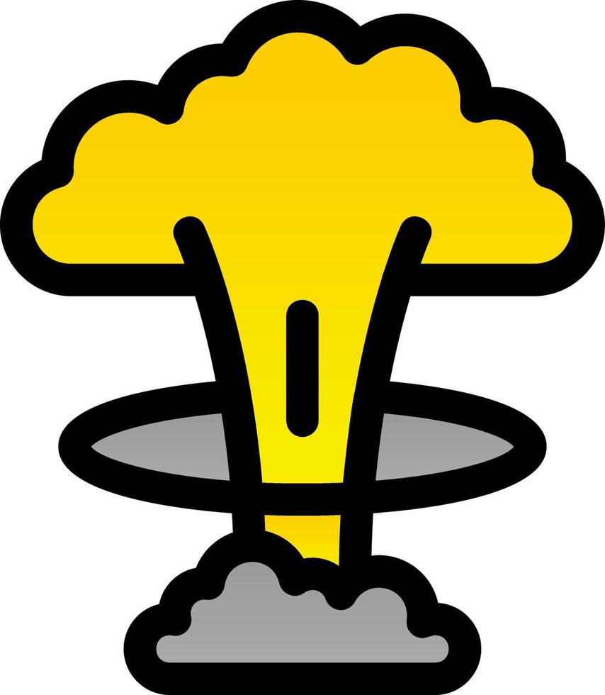 icono de glifo de explosión nuclear vector