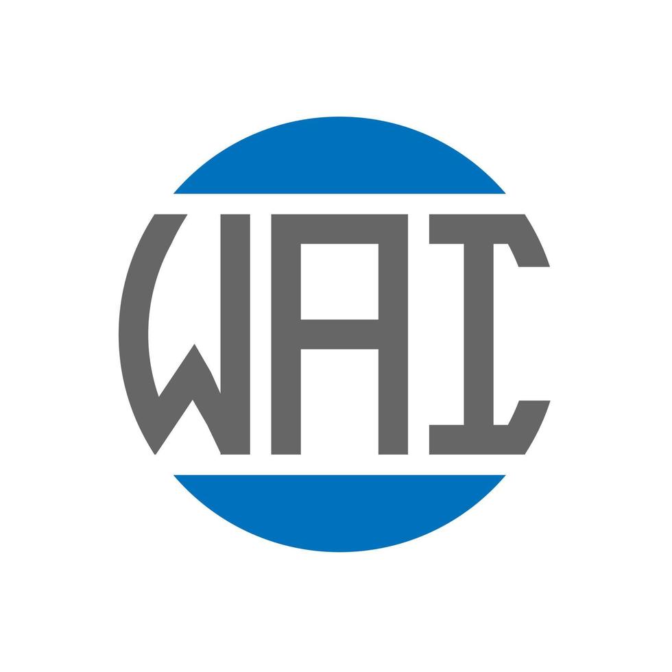 diseño de logotipo de letra wai sobre fondo blanco. concepto de logotipo de círculo de iniciales creativas de wai. diseño de letras wai. vector