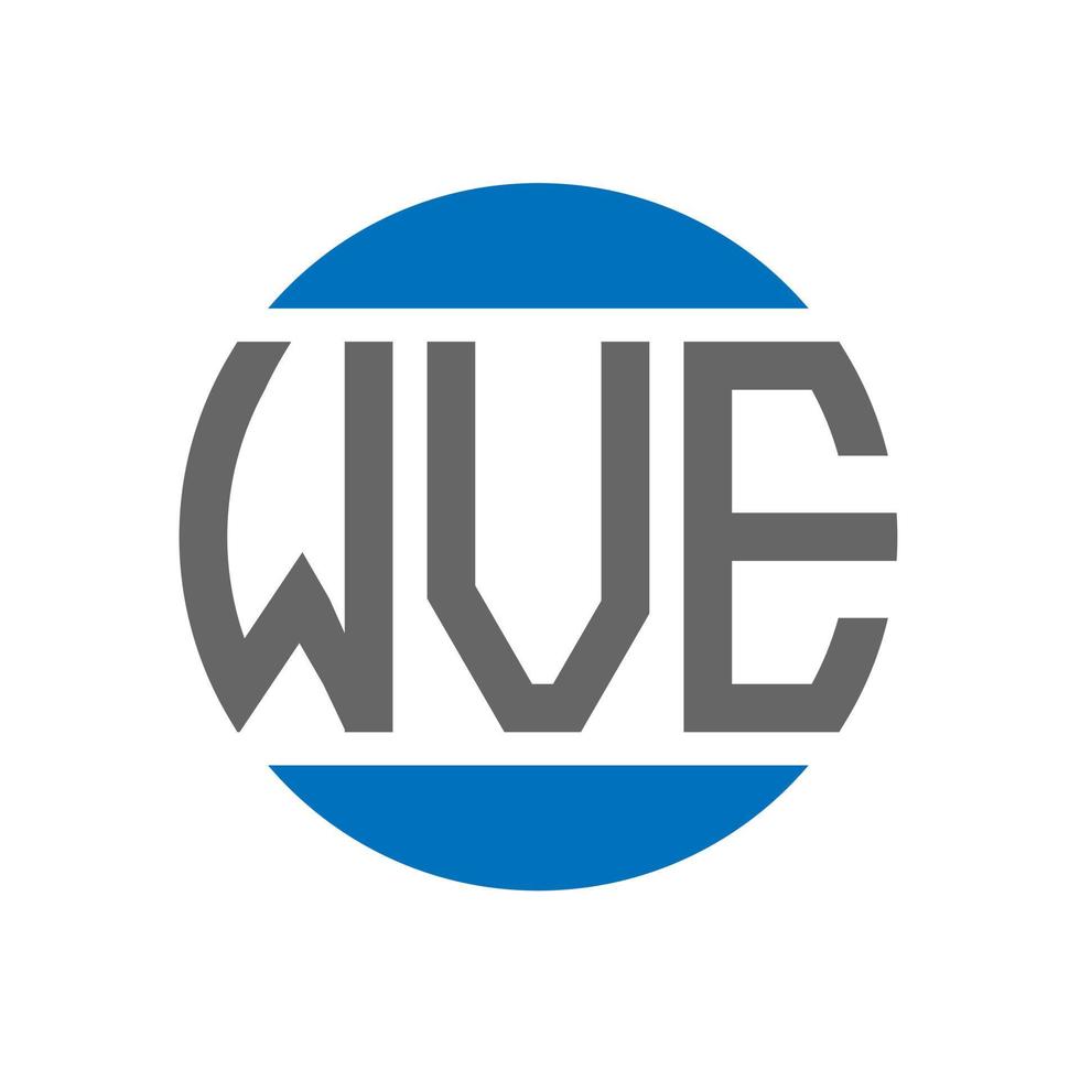 diseño de logotipo de letra wve sobre fondo blanco. concepto de logotipo de círculo de iniciales creativas wve. diseño de letra wve. vector