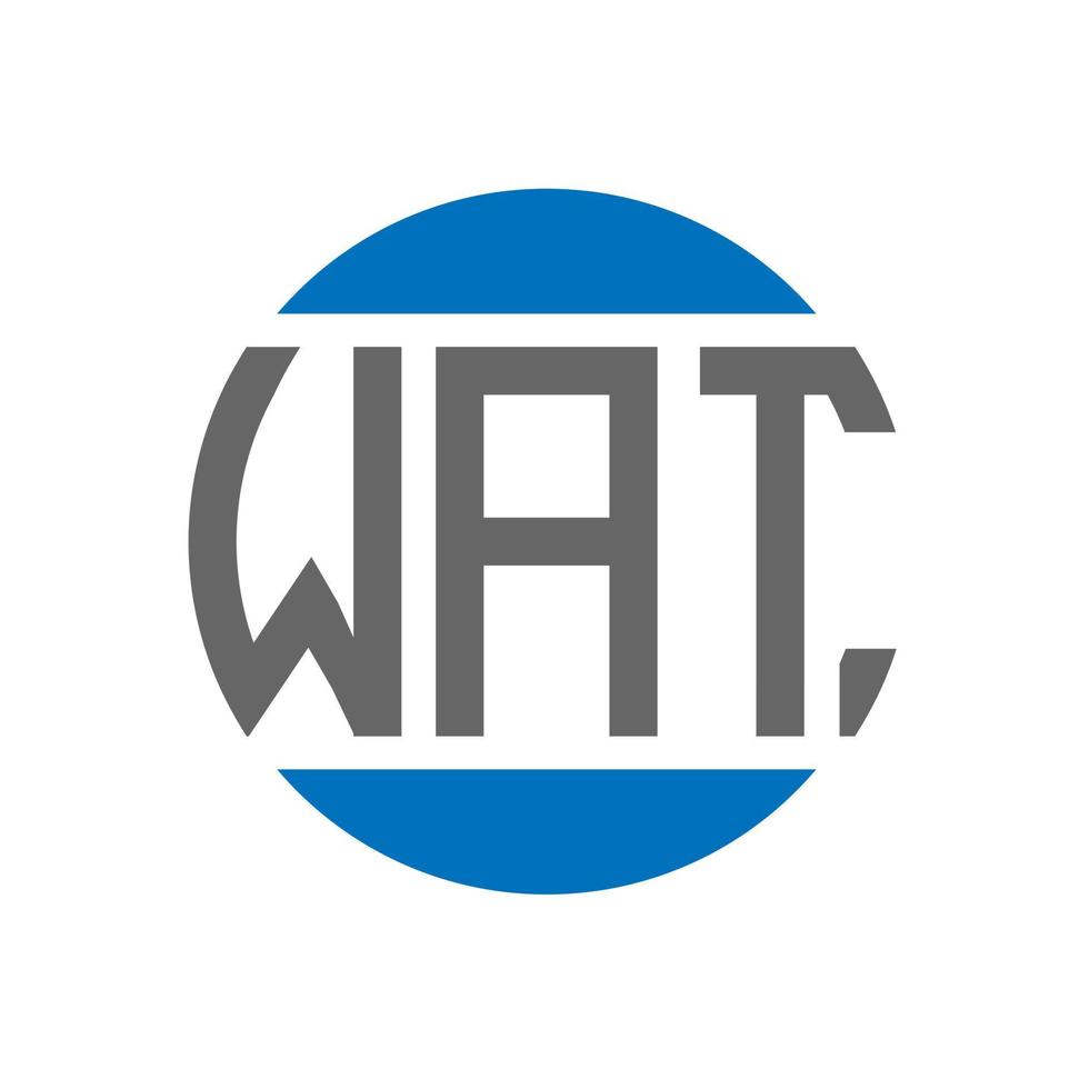 diseño de logotipo de letra wat sobre fondo blanco. concepto de logotipo de círculo de iniciales creativas wat. wat diseño de letras. vector