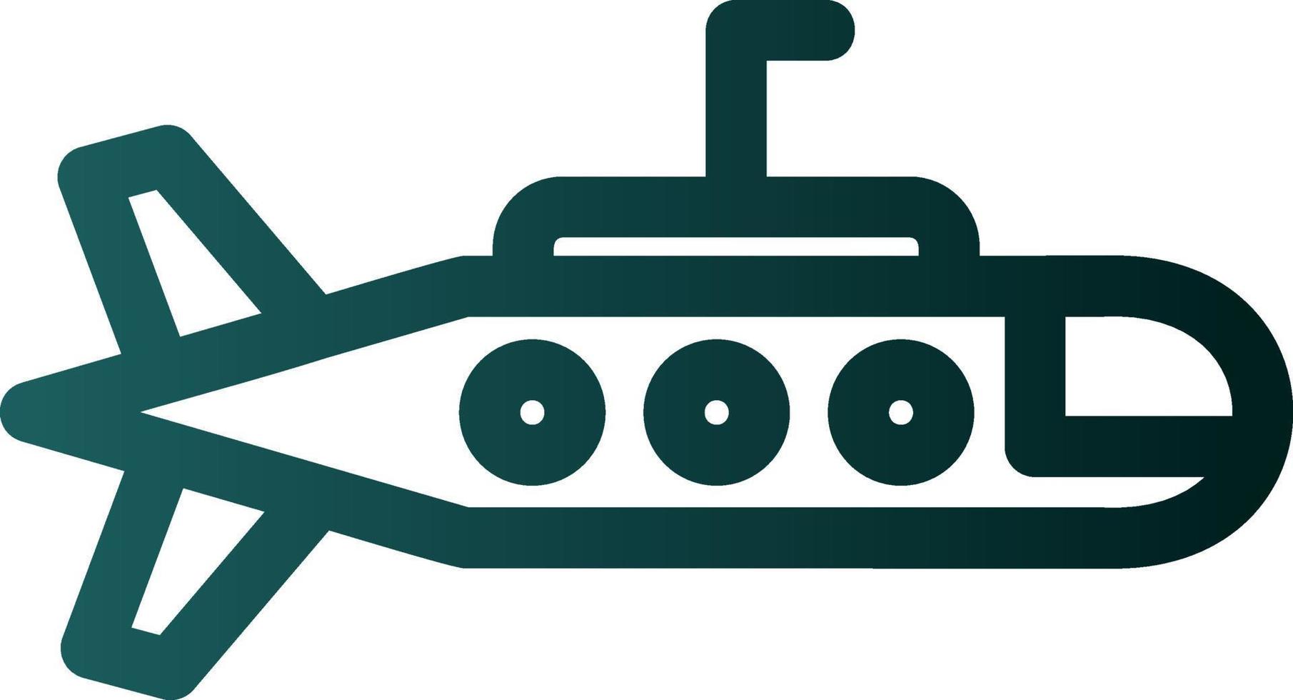icono de glifo submarino vector