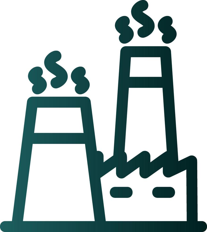 Nuclear Factory Glyph Icon vector