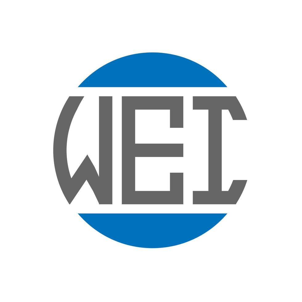 diseño de logotipo de letra wei sobre fondo blanco. concepto de logotipo de círculo de iniciales creativas wei. diseño de letras wei. vector