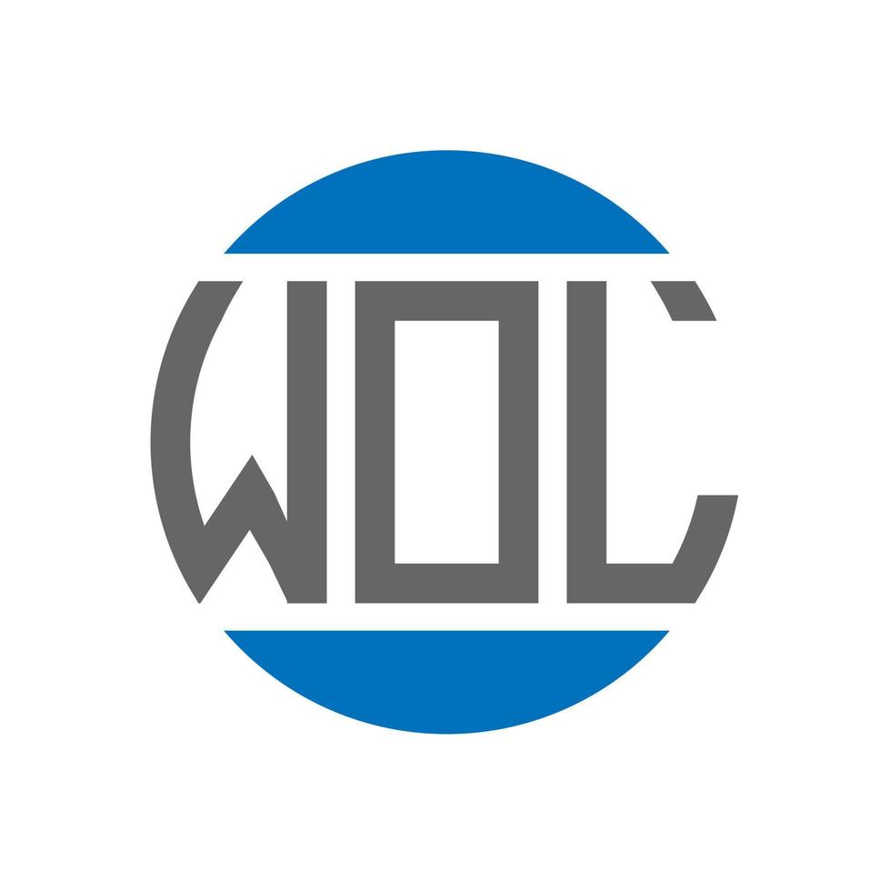 diseño de logotipo de letra wol sobre fondo blanco. concepto de logotipo de círculo de iniciales creativas de wol. diseño de letras wol. vector