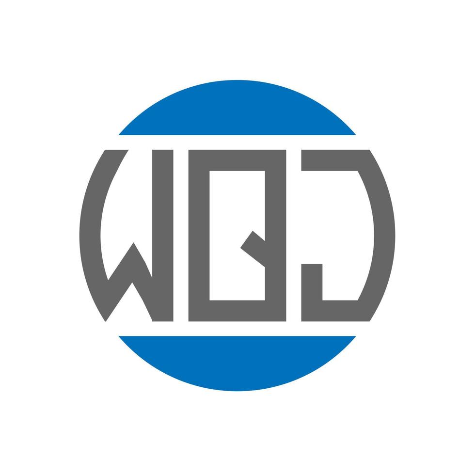 diseño de logotipo de letra wqj sobre fondo blanco. concepto de logotipo de círculo de iniciales creativas wqj. diseño de letras wqj. vector