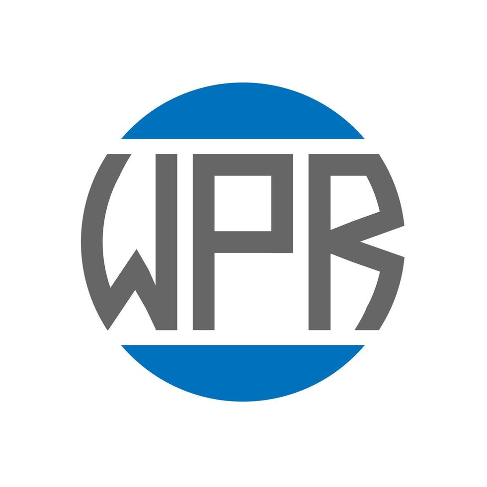 diseño de logotipo de letra wpr sobre fondo blanco. concepto de logotipo de círculo de iniciales creativas de wpr. diseño de letra wpr. vector